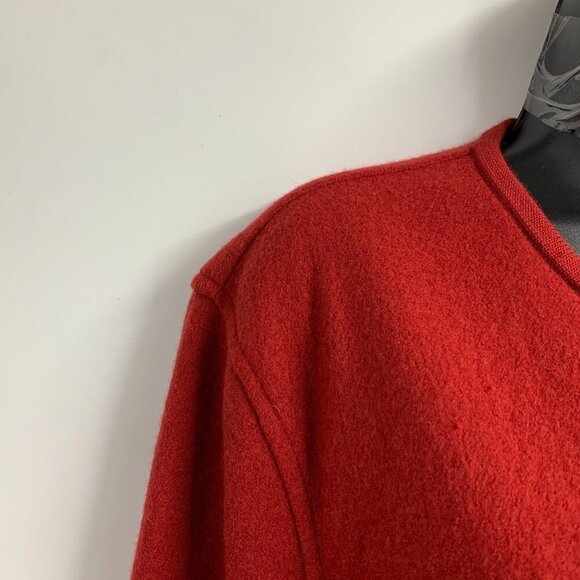 Geiger‎ Women's Wool Button Front Long Sleeve Red Winter Blazer Jacket Size 40 - Picture 3 of 14